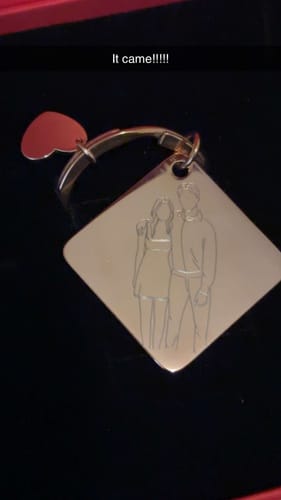 Customer photo review of Soulmate Custom Engraved Photo Keychain