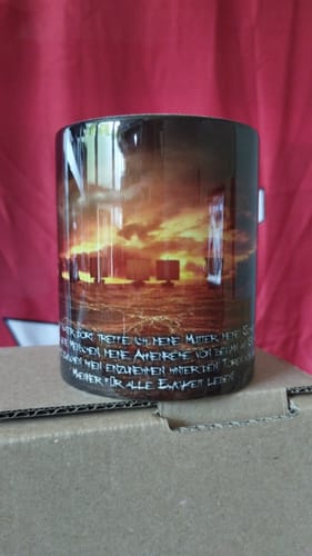 Customer photo review of TassenExpress - Becher Keramik Tasse mit Logo bedruckt 325ml Firmenlogo