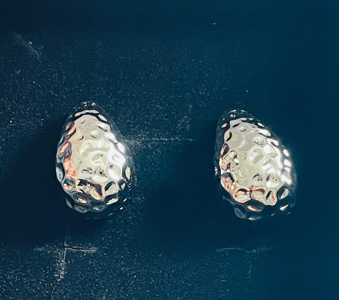 Customer photo review of Candice 18k White Gold Plated Teardrop Stud Earrings
