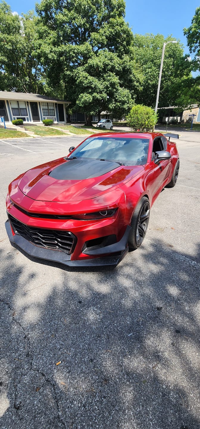 Customer photo review of 2016-2018 Chevy Camaro ZL1 1LE Track Package Front Bumper Conversion 11pcs Full Kit Flat BLK