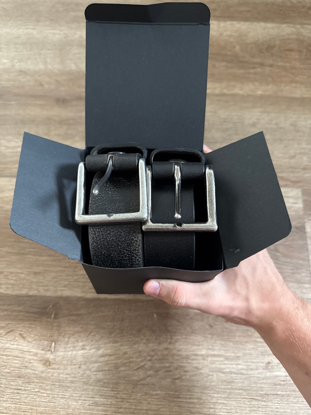 Customer photo review of The Spartan Belt - Black Leather Belt With Leather Wrapped Buckle