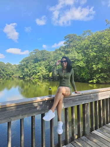 Customer photo review of Open Back Rompers