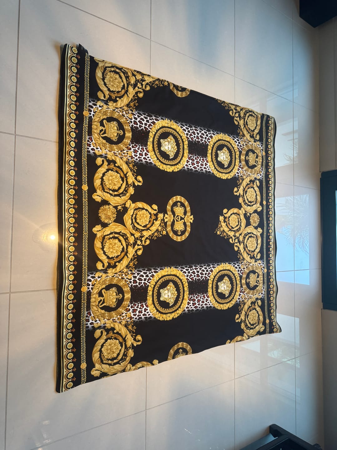 Customer photo review of Baroque Leopard Fabric Sold by the Metre