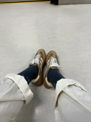 Customer photo review of Adidas Samba OG Cardboard · Chalk White · Brown Desert
