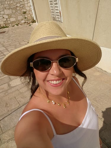 Customer photo review of GOLD OCEAN LETTER NECKLACE