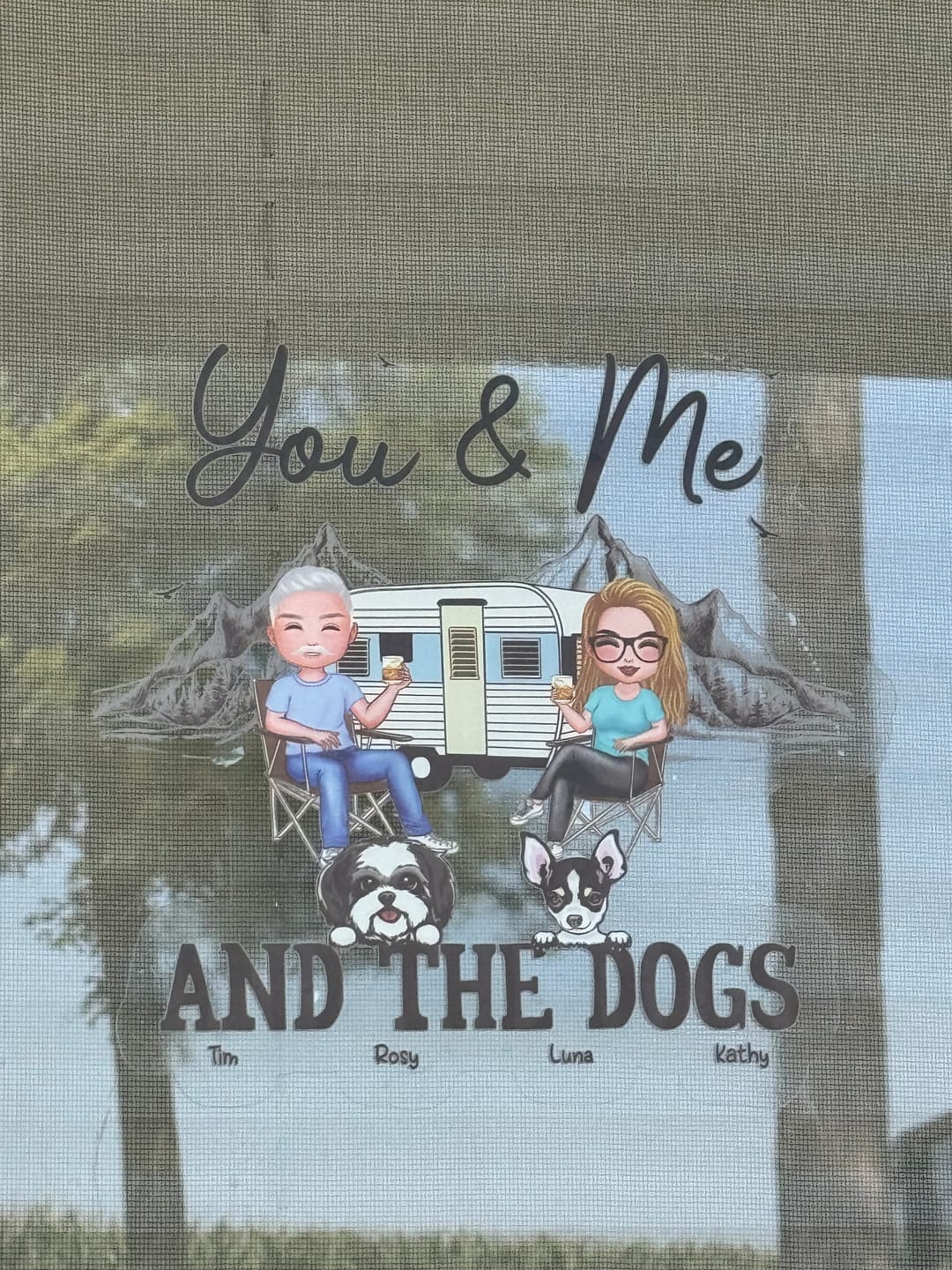Customer photo review of You Me & The Dogs Camping Couple Personalized RV Decal