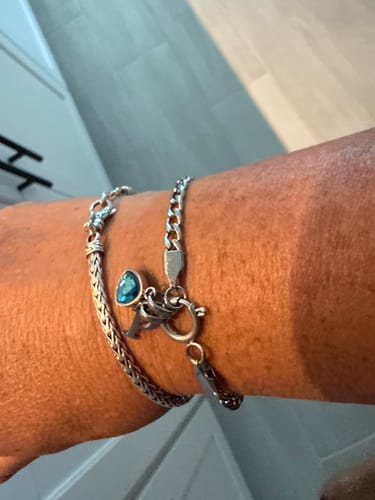 Customer photo review of Letter & birthstone bracelet silver