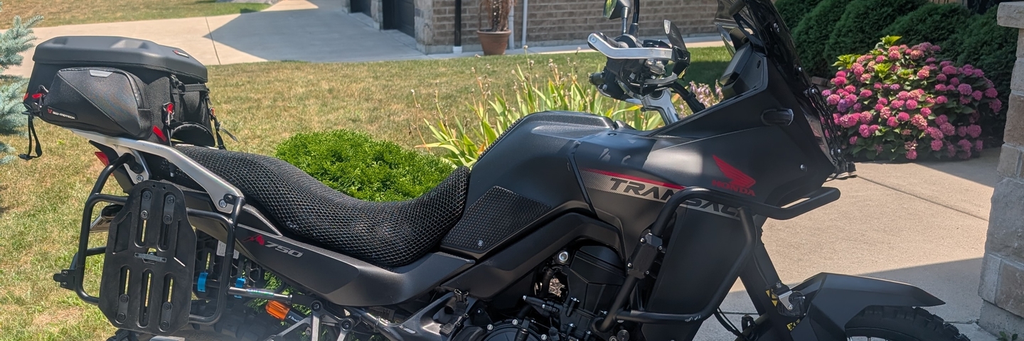 Wind Rider mesh seat cover on a Honda Transalp XL 750