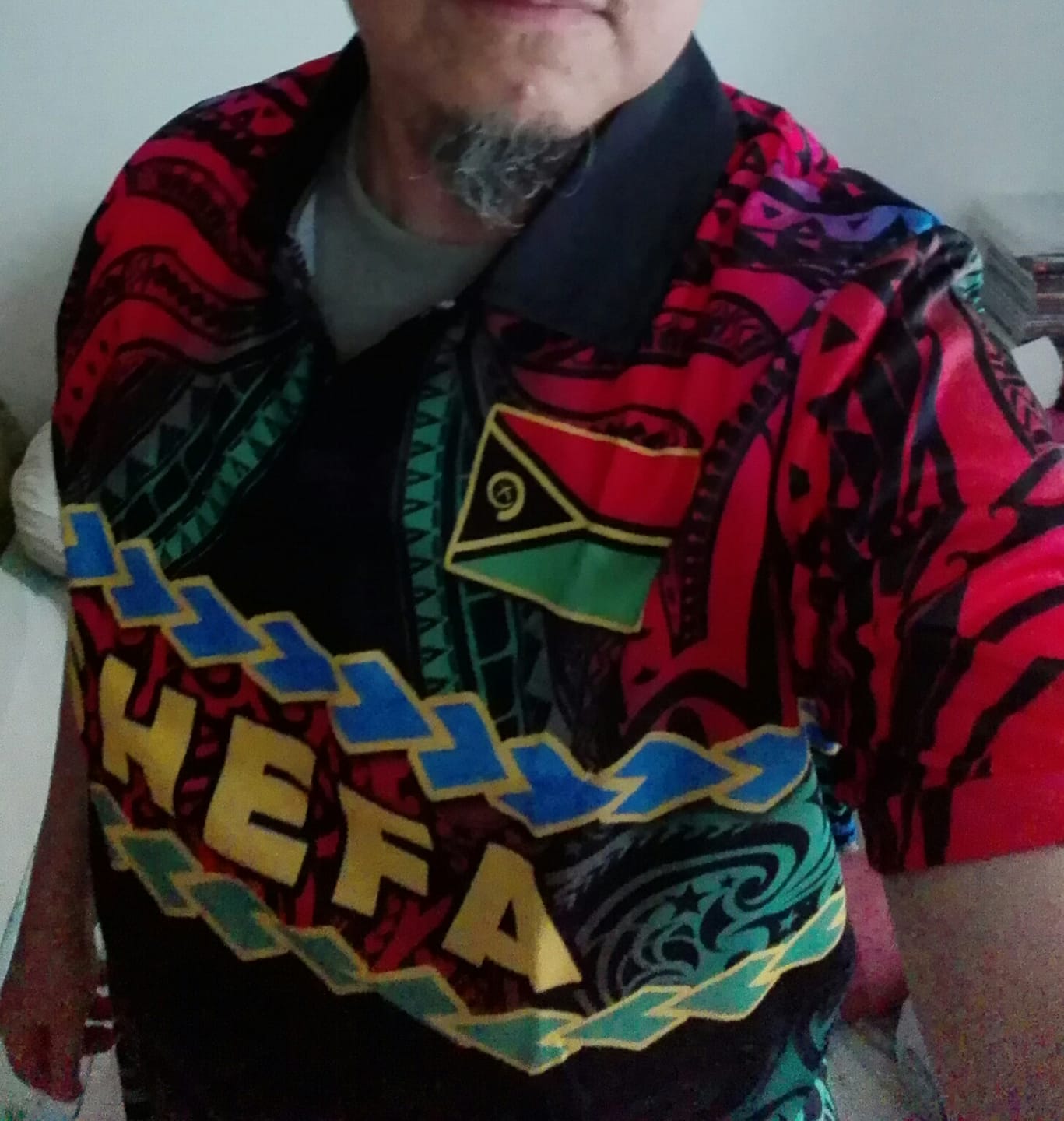Customer photo review of Custom Shefa Province Polo Shirt Vanuatu Pig Tusk Polynesian Flag Style LT14