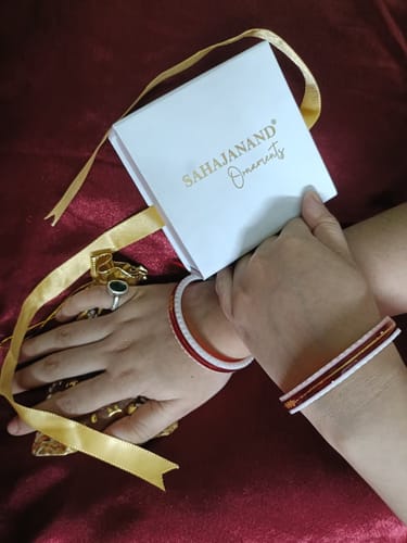 Customer photo review of Red – “Crimson Charm Women’s Bangle” (Pack of 1 Pair) (2 pis)