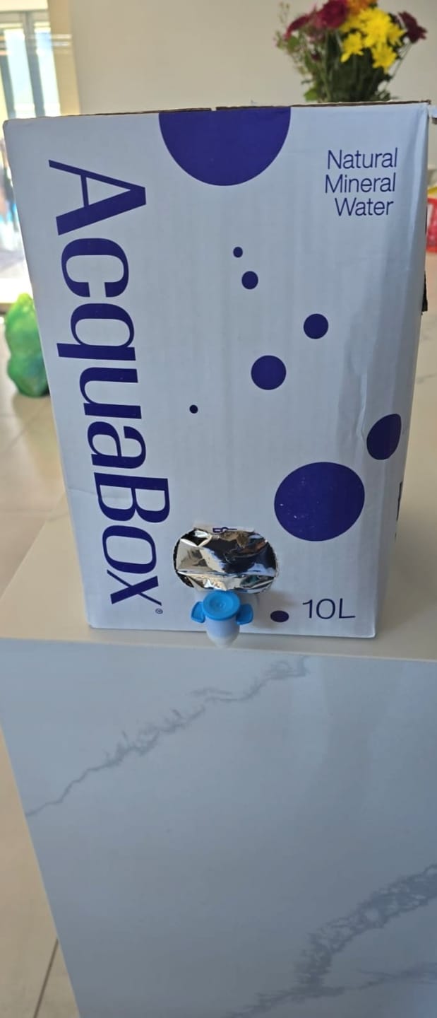Customer photo review of AcquaBox 10L Mineral Water Bag-in-Box with Tap By Mountain Falls
