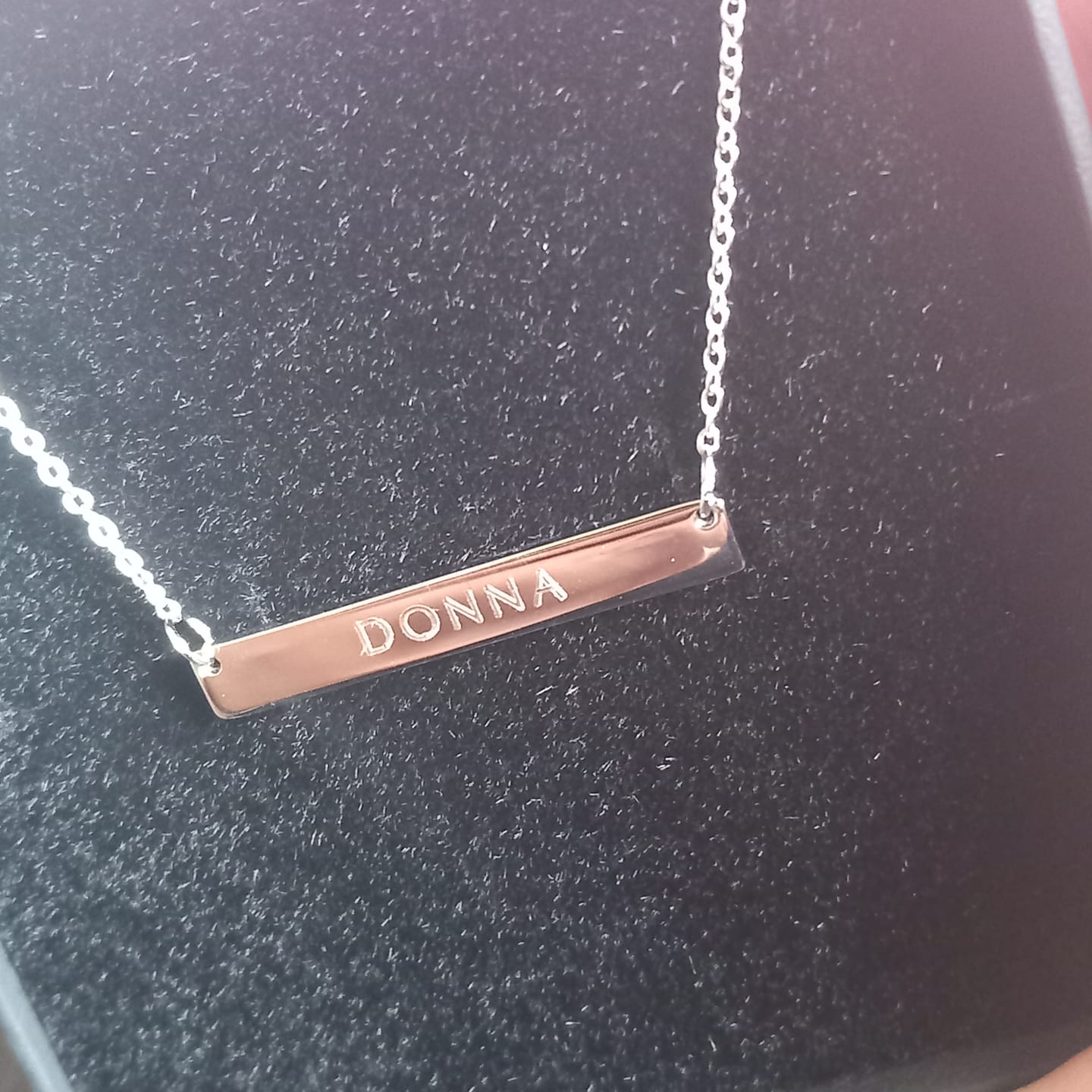 Customer photo review of 3cm Precious Letter Bar in Silver