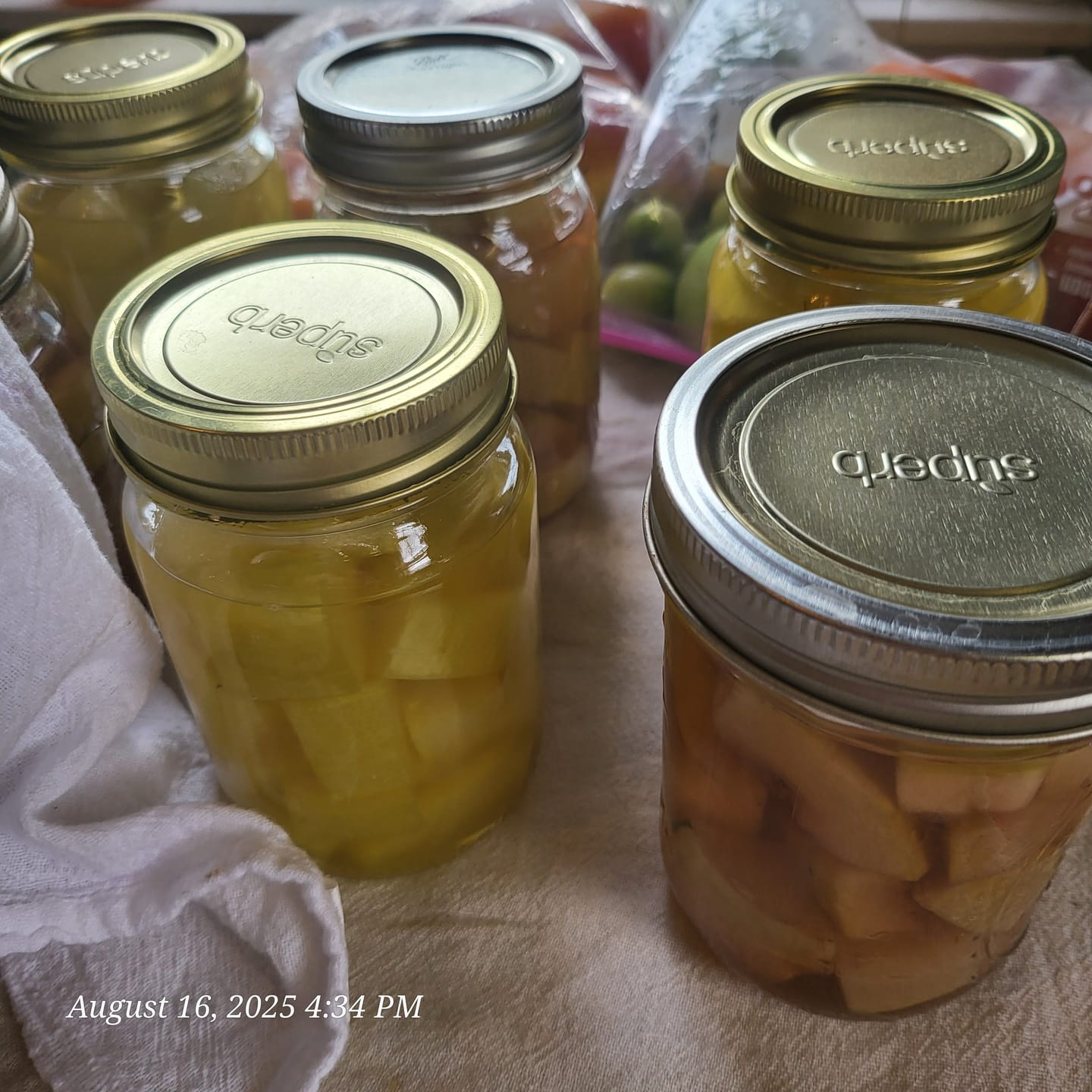 Customer photo review of Regular Mouth Quart Canning Jars - 12 Pack - Includes Lids & Bands