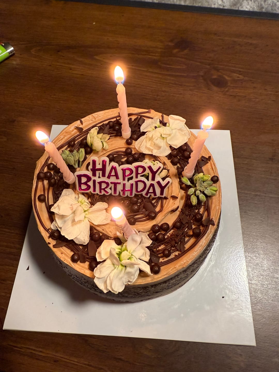 Customer photo review of double chocolate cake