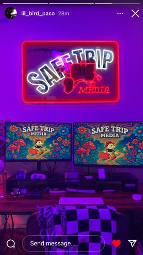 Customer photo review of SAFE TRIP Media - Premium Neon Artwork