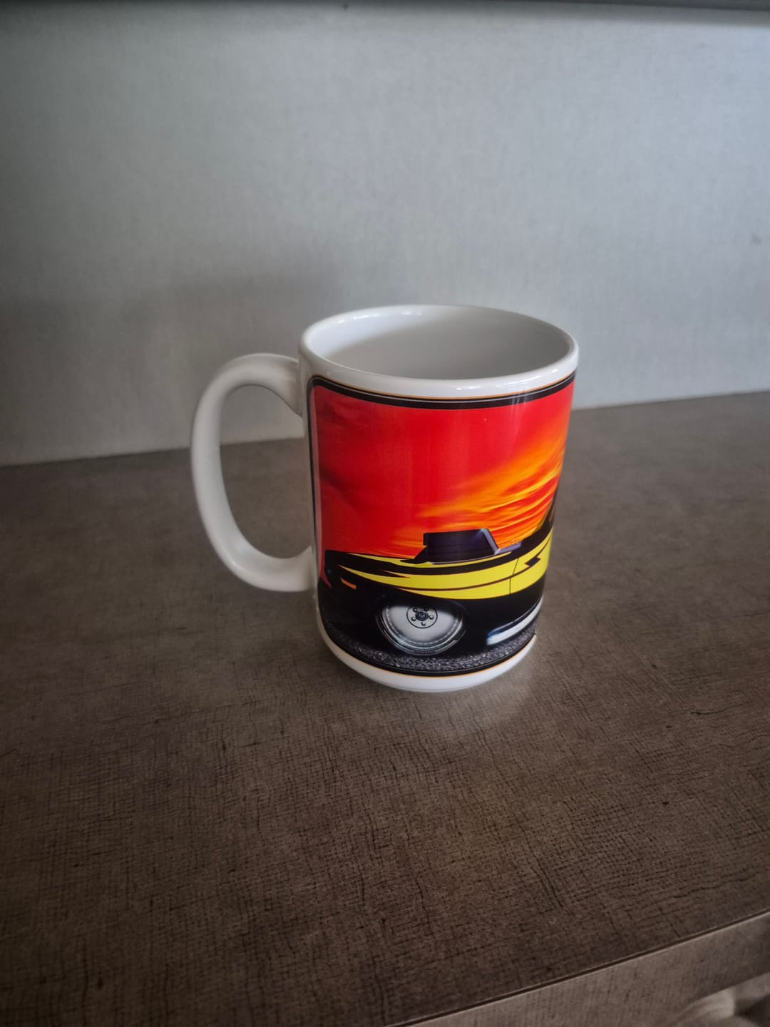 Customer photo review of FOX 1 DODGE RT Challenger Running On Empty 15oz Premium Large Car Mug