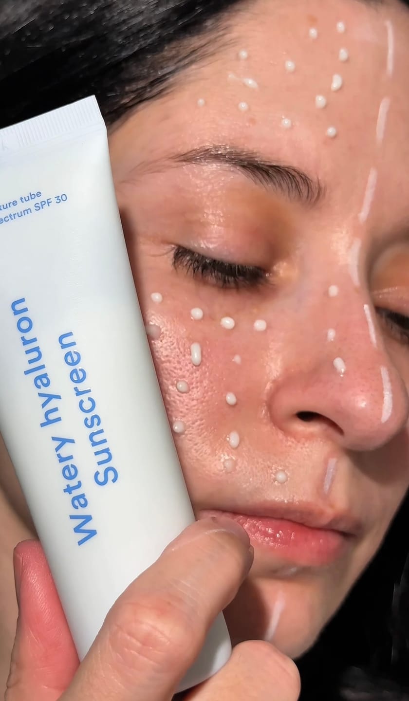Customer photo review of Watery hyaluron sunscreen Moisture tube