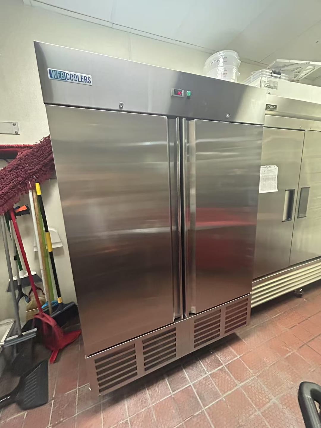 Reach In 55'' wide Stainless Steel Two Door Refrigerator