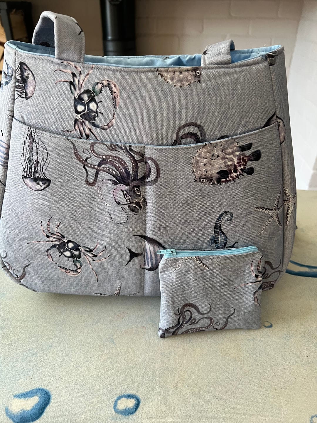 Customer photo review of Ocean Life Digital Print Cotton Canvas Fabric