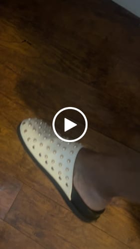 Customer video review of TRAVERSE-BEIGE STUDDED FLAT MULE