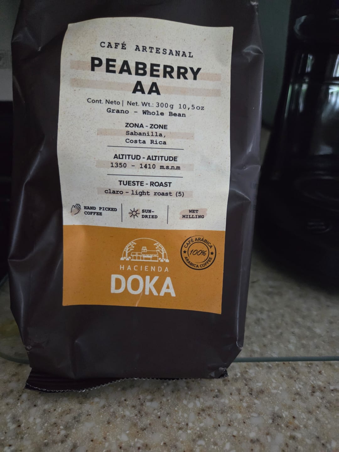 Customer photo review of Café Hacienda Doka Peaberry AA