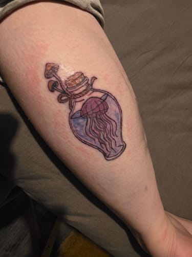 Customer photo review of Painless Tattoo Numbing Spray