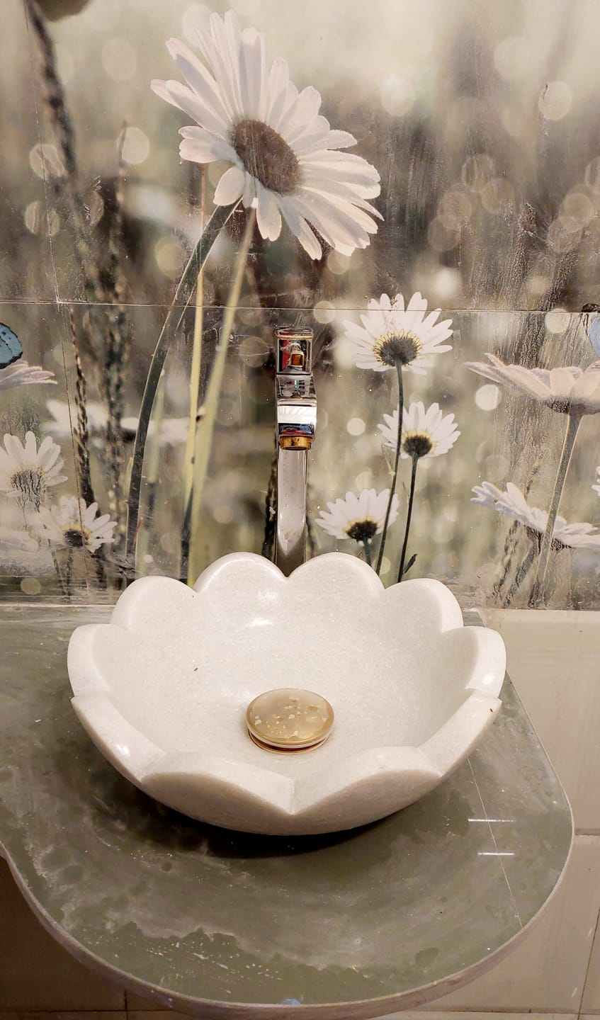 Customer photo review of The Daisy Marble Wash Basin