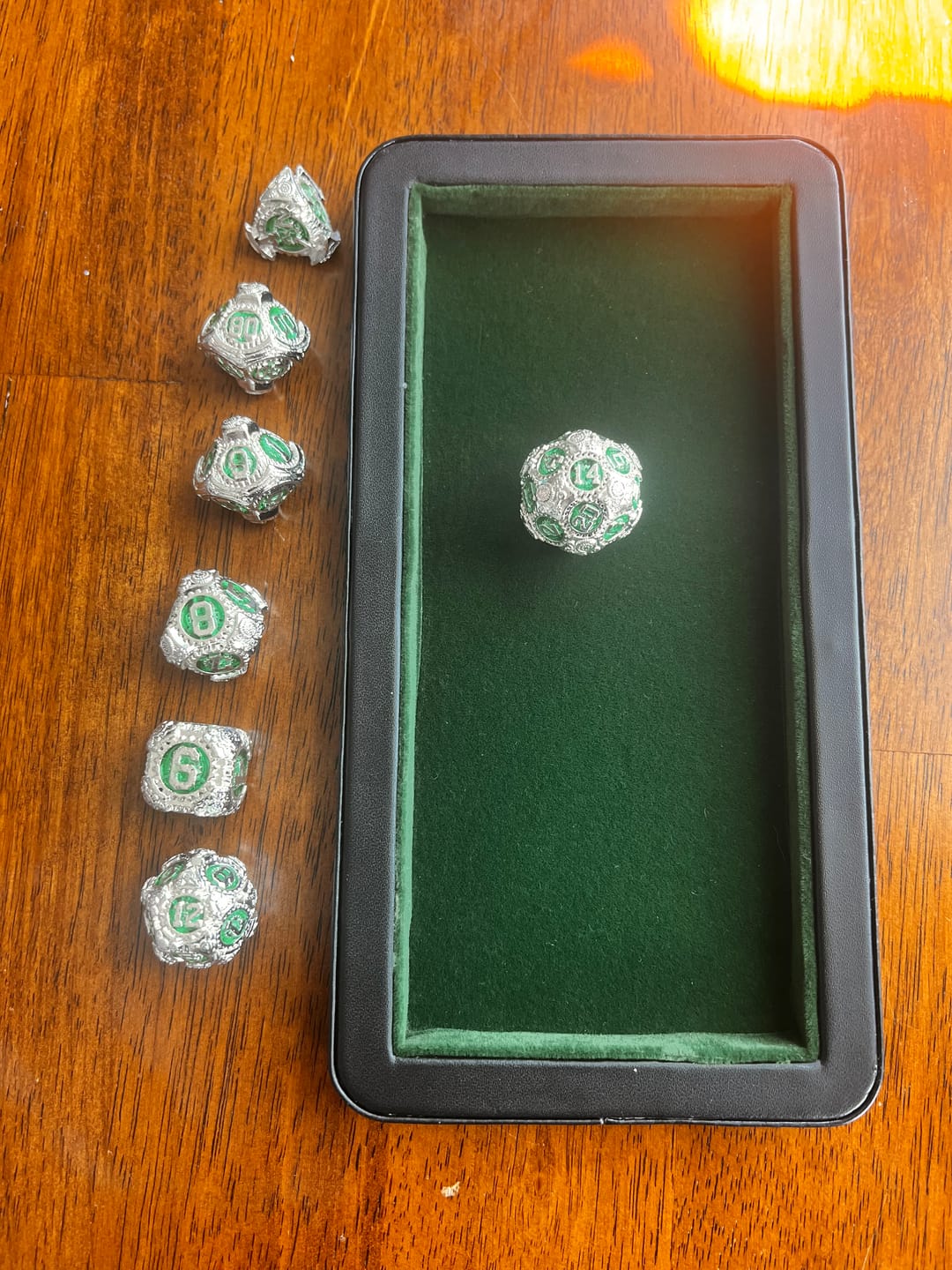 Customer photo review of Mystery Metal Dice Set Subscription