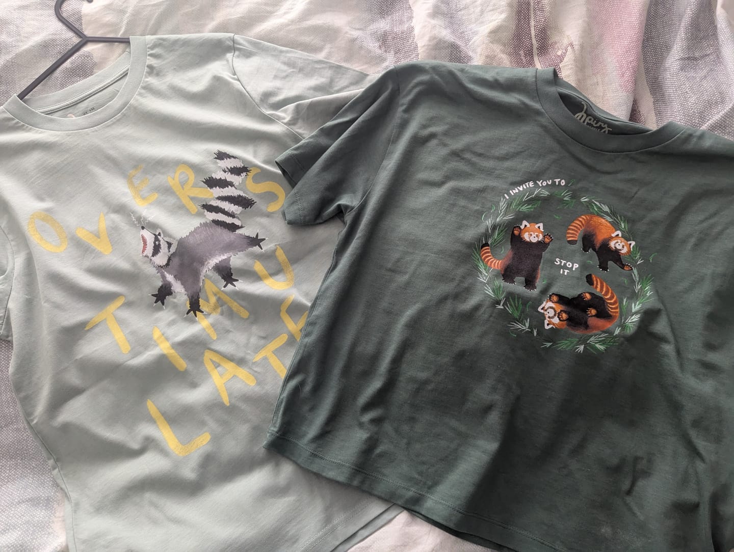 Customer photo review of Overstimulated Raccoon Tee
