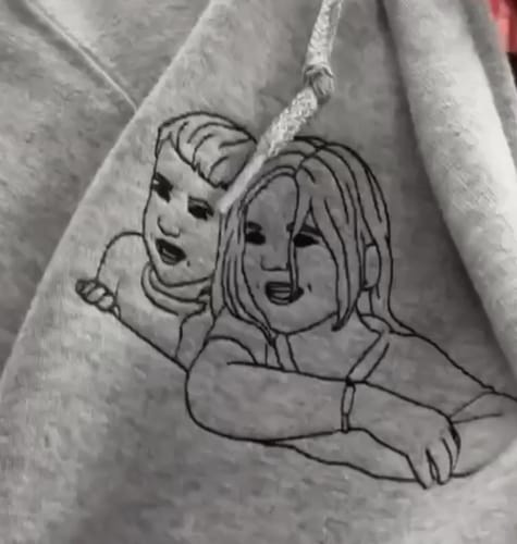 Customer photo review of Custom Embroidered Photo Zip-Up Hoodie