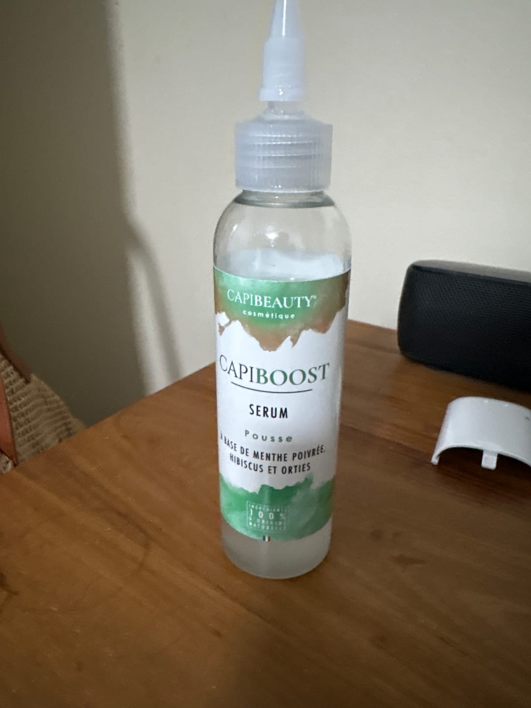 Customer photo review of Sérum Capiboost Hibiscus & Orties 150ml pour la pousse des cheveux bouclés frisés crépus