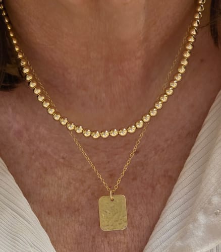 Customer photo review of 5MM BEADED NECKLACE - GOLD