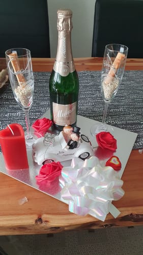 Kundenbewertung mit Foto zu Leonardo Sektgläser mit Gravur im "Wedding" Design als Set
