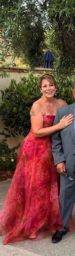 Customer photo review of Primrose Organza Gown by Theia Couture - RENTAL