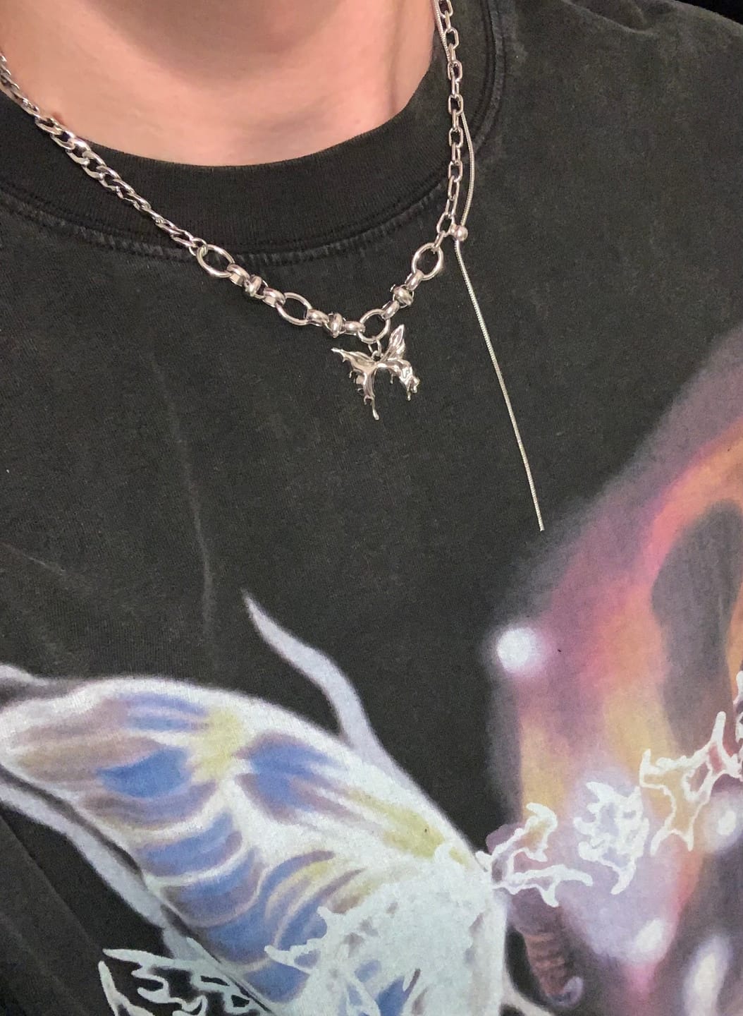 Customer photo review of Aelfric Eden Butterfly Pendant Necklace