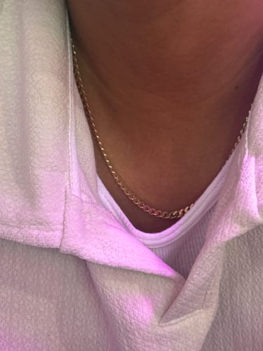 Customer photo review of 14k Hollow Cuban MONACI Choker for Women (5MM / 18" Inches) 🤩 JTJ™