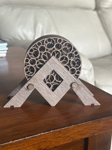Customer photo review of Geometric round coasters laser cut svg file