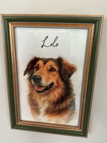 Customer photo review of Custom Watercolor Portraits Using Pet Photo Personalized Poster, Gift for Dogs Cats Lovers, Pet Lover Gift