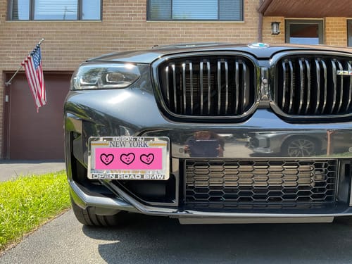 Customer photo review of 2020-2024 BMW F97 X3M Tow Hook License Plate Mount Bracket