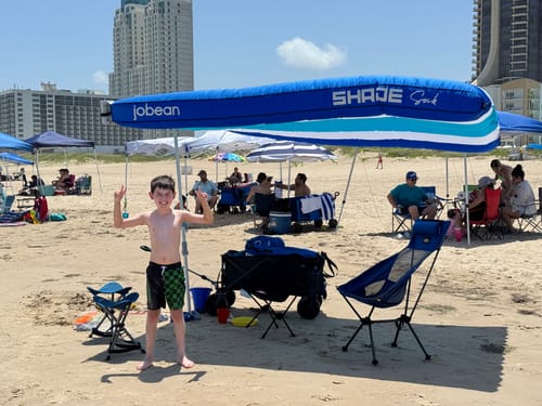 Customer photo review of ShadeSock - Wind-Inflating, Silent Beach Shade