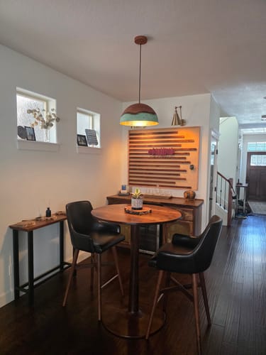 Customer photo review of Oversized Industrial Copper Patina Metal Dome Pendant Light