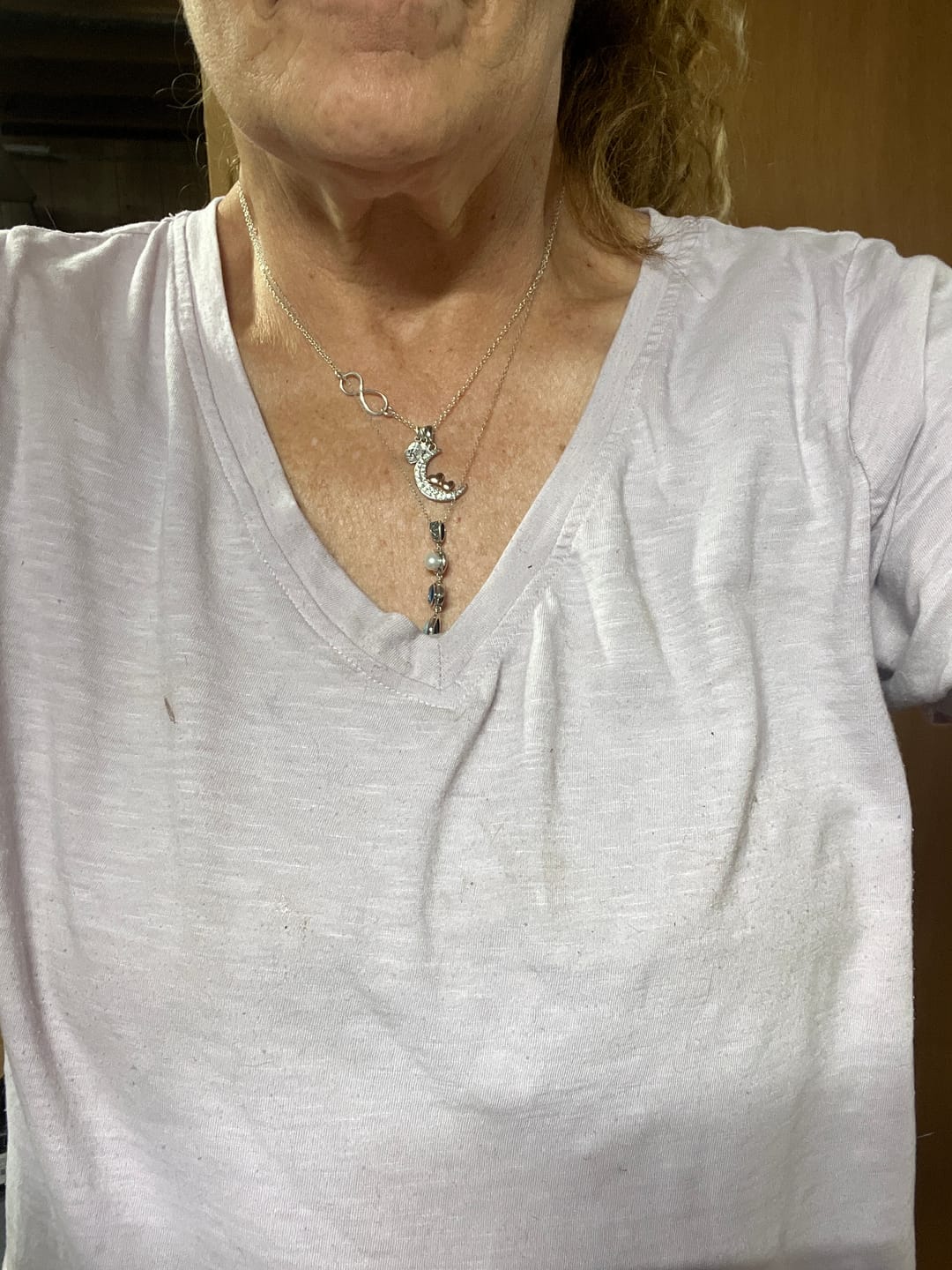 Customer photo review of Silver Larimar Necklace