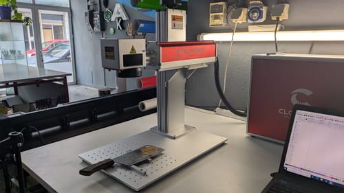 Customer photo review of Cloudray MP-60 60W Fiber Laser Marking Engraver with D80 Rotary