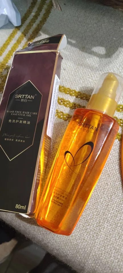 Customer photo review of Argan Oil Hair Serum Lightweight Split Ends Mist — Amber Gold | KIMLUD