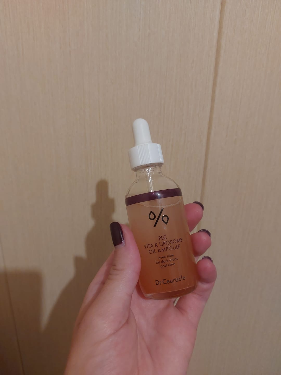 Customer photo review of Divu tekstūru liposomālais serums sejai ar K vitamīnu Dr.Ceuracle PLC Vita K Liposome oil ampoule