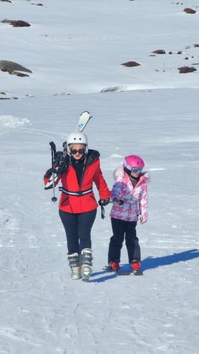 Customer photo review of Women's Red Slim Fit Belted Down Ski Jacket