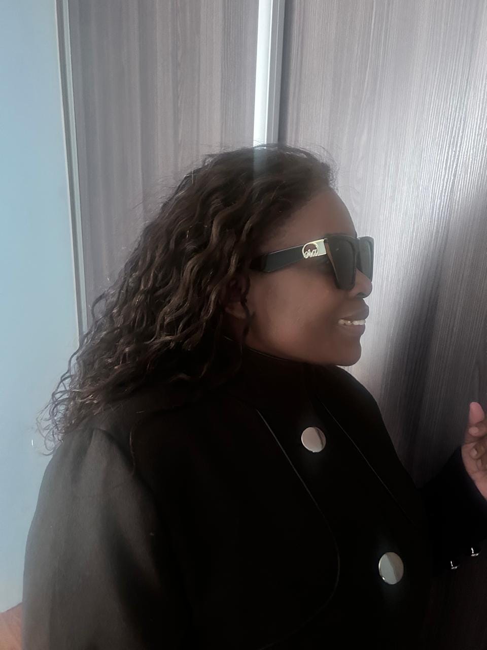 Customer photo review of Black Diva Logo Sunglasses