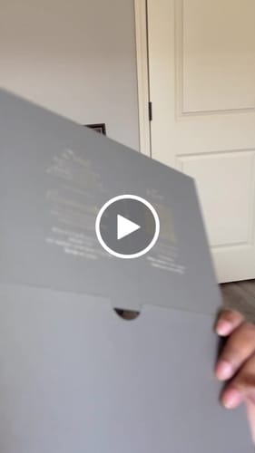 Customer video review of Black Embossed Wedding Invitation with Black Foil