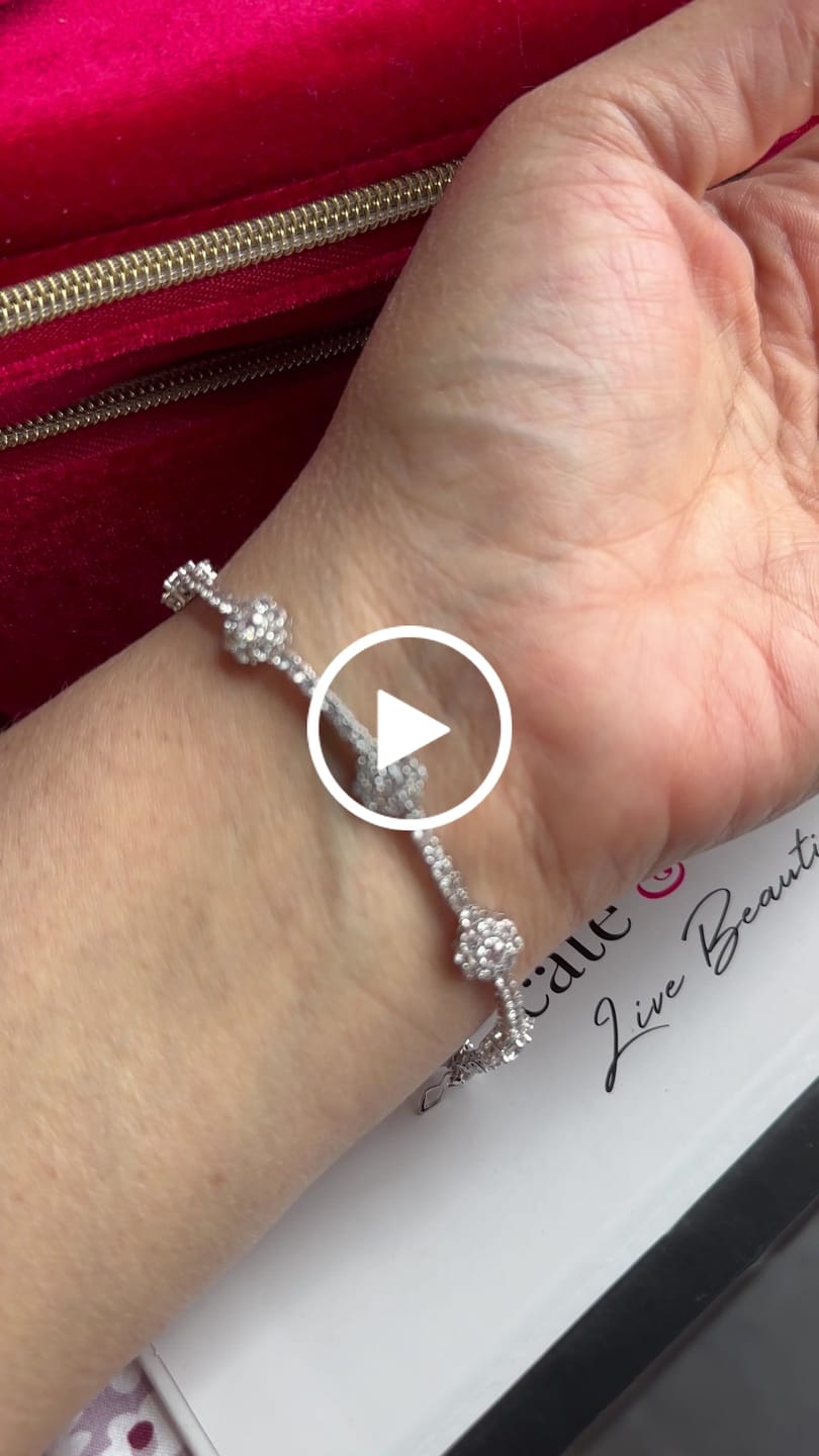 Customer video review of Leah 18k White Gold Plated Tennis Bracelet with Simulated Diamond Crystals