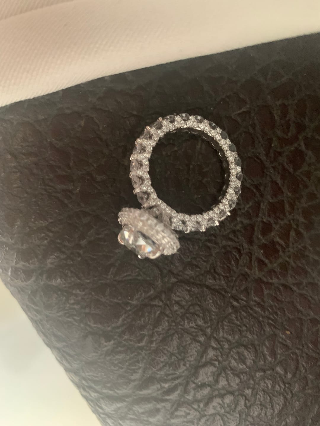 Customer photo review of Gorgeous Hidden Halo Oval Cut 4.0ct Engagement Ring In Sterling Silver